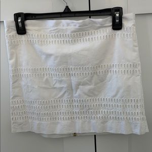 Gap White Eyelet Miniskirt with Gold Zipper Accent